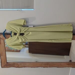 Astr the label: Normandie Cutout Puff Sleeve Midi dress CELERY / S